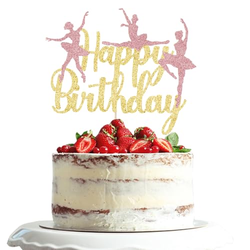 Dxsdgetue Ballet Happy Birthday Cake Topper,Princess Birthday Party Decor