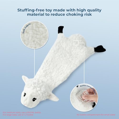 Image of Best Pet Supplies 2-in-1 Fun Skin Stuffless Dog Squeaky Toy Sheep, Large