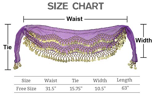 Bellylady Gold Coins Belly Dance Hip Scarf, Wholesale Dance Belt & Gypsy Bracelet-Lakeblue #TOP5