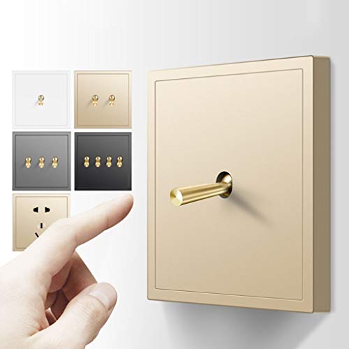 Light Switch Home Bedroom Living Room Corridor Wall Double Control Single Hole Light Switch Multiple Switch Brass Levers Are Invisible (Color : Gold, Size : 3) #TOP2