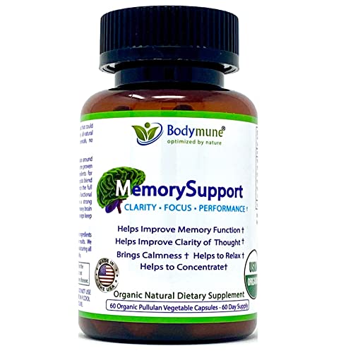 Bodymune Memory Support Supplement For Occasional Memory Loss Mental Fatigue And Exhaustion - Ginkgo Biloba Ashwagandha Brahmi Chlorella Spirulina Noni Essential Oils | 60-Day Supply #TOP19