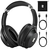 Active Noise Cancelling Headphones, Wireless Over-Ear Bluetooth Headphones ANC, Hi-Res Audio, 60H Playtime, Deep Bass, 3.5MM Cable, Memory Foam Ear Cups for Work/Travel/Home/Office