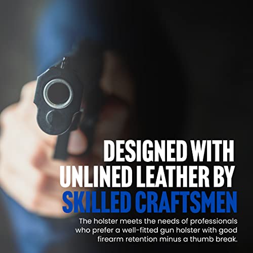 Desantis Speed Scabbard Gun Holster With Tension Screw Device, Fits Colt Gov Model .45, 1911 - Gold Cup And Most Common 1911 Models, Without A Thumb Break, Unisex Holster, Unlined Leather, Black #TOP3