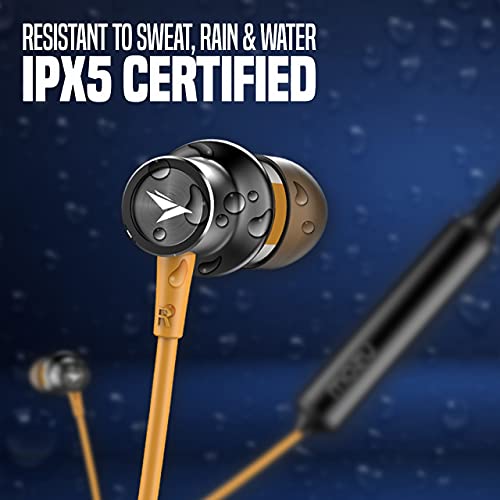 Image of MOZU Flexiband 251 Wireless Bluetooth in Ear Neckband Earphone with Mic (Honey Yellow)