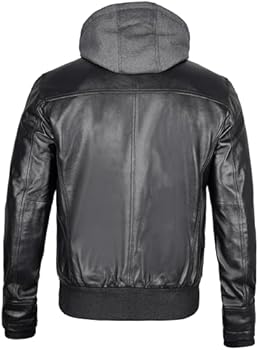 Hooded Leather Jackets For Men - Motorcycle Style Removable Hoodie