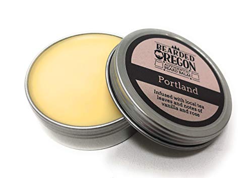 Bearded Oregon Beard Balm - Portland Scent, 2 oz - Vanilla Rose Chai - All Natural Ingredients, Softens and Strengthens Beard, Strong Hold