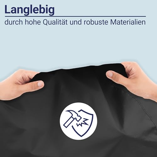 Zamboo Abdeckung für Fahrradanhänger | Universal Faltgarage für Anhänger (kompatibel mit Thule, Croozer, Qeridoo, Tiggo UVM.) | wasserdichte Plane mit Tasche und Öffnung für Fahrrad-Schloss - Schwarz