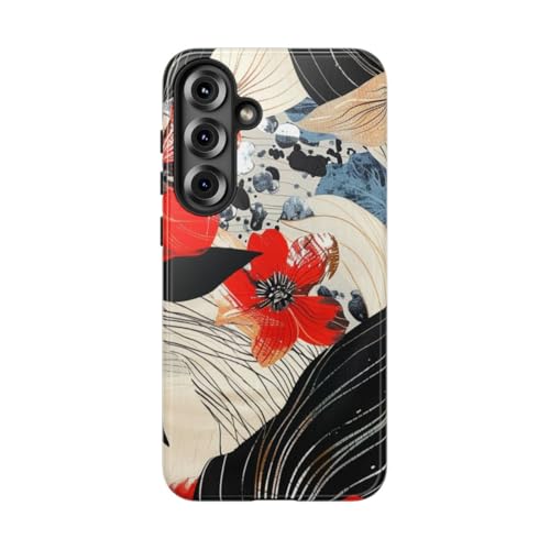 Coque Samsung S25 Plus motif floral rouge pour un style chic en terrasse
