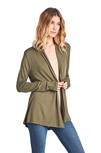 Image of Women Casual Open Front Long Sleeve Lightweight Softest Viscose Made from Bamboo Cardigan