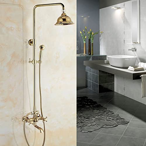 Mitigeur de douche de salle de bains doré pour remplacer un robinet entartré