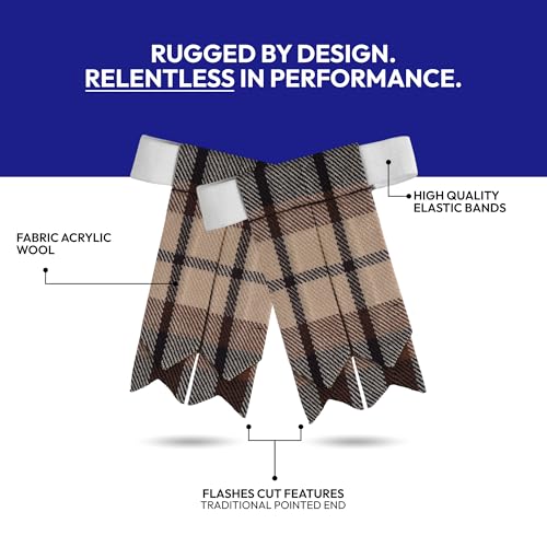 Image of Scottish Tartan Kilt Flashes with Elastic Adjusters