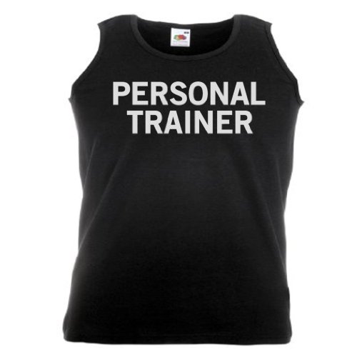 Personal Trainer Adults Mens Gym Weightlifter Bodybuilder Slogan Vest Medium Black