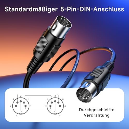 Cable Matters 2er-Pack 5-poliges DIN MIDI Kabel 0,9m, 5-poliges MIDI Kabel - 0,9 Meter