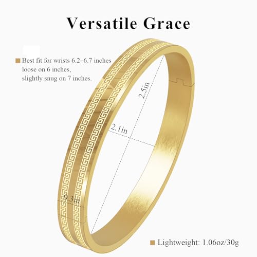 18K Gold Plated Love Bangles Bracelet for Women, Friendship Love Gold Stainless Steel Bangle Cuff, Non-tarnish Gold Bracelet, Trendy Gold Jewelry Gift for Birthday, Christmas4