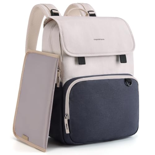 Image of mommore Diaper Bag Backpack Unisex Baby Bag Large Diaper Bag with Changing Pad, Insulated Pockets, Stroller Buckles, Durable Travel Backpack with Luggage Strap