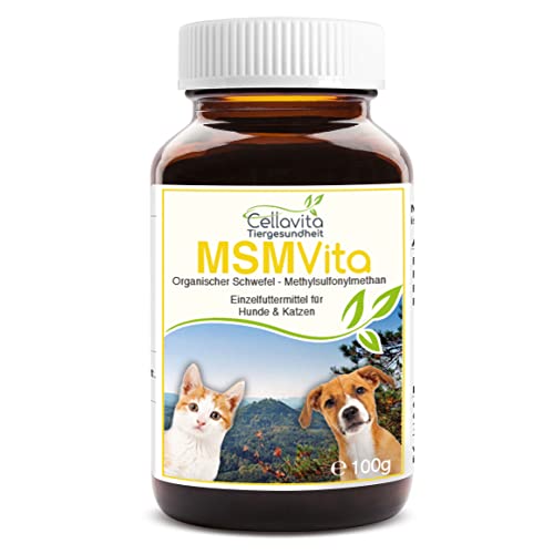Cellavita MSM Organischer Schwefel (Metyhlsulfonylmethan) für Hunde & Katze & Tiere (100g)