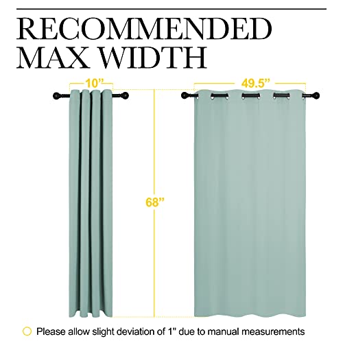 Image of NICETOWN Bedroom Curtain Panels Blackout Draperies, Thermal Insulated Solid Grommet Blackout Curtains /Drapes (Aqua, One Pair, 55 by 68-inch)