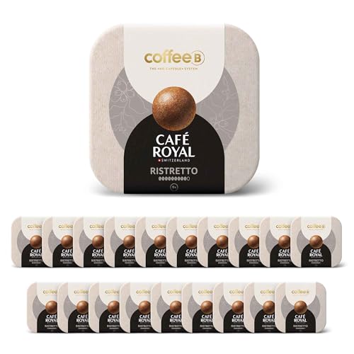 180 Coffee Balls Ristretto - Boules de café haut de gamme 100% compostable - Spécialement conçues pour l'utilisation de la machine à café CoffeB by Café Royal