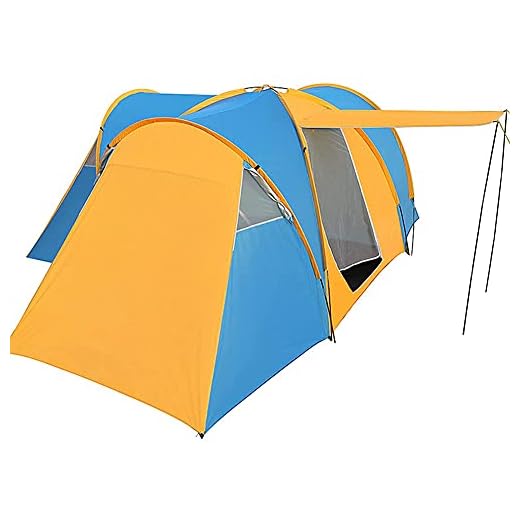 Sgdodky Tiendas de campaña Familiares Tienda de túnel portátil de Gran tamaño para 6-9 Personas con 3 Habitaciones para Dormir y toldo para el Sol Tienda Tipi de cúpula Impermeable con Bol