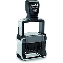 Trodat 5430 Heavy Duty Dater, Month Day Year Format, with Interchangeable Premade Die Plates