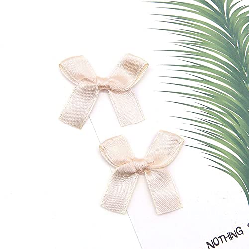 Anevous Lot De 50 Mini Nœuds Décoratifs Avec Strass, En Tissu Satin, Mini Nœud Décoratif Pour Artisanat, Couture, Mariage, Anniversaire, Fête, Emballage Cadeau, Rose Clair