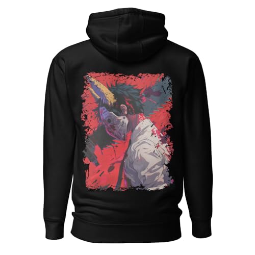 Sweat à capuche Fox Devil Kon coupe ample unisexe en coton noir