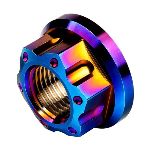 Image of Titanium M6 M8 M10 M12 M14 M16 Flange Bolt Nut Bicycle Motorcycle Rear Axle Car Modification Accessories Pack of 6 (M16 Pitch 1.5mm, Fire Blue)