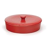 RSVP International Stoneware Tortilla Warmer & Server with Lid, Dishwasher, Microwave and Oven Safe, 10" Dia x 3", Red