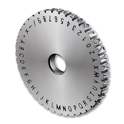 Manual Steel Character Wheel for Metal Label Stamping, 2‑6mm Font Height, 40 Characters (Numbers, Uppercase Letters, Symbols) – Nameplate Printing Tool(A,4mm)