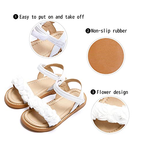 Ginfive Toddler Girls Sandals Little Girls Kids Shoes Girls Toddler White Sandals Size 6 #TOP5