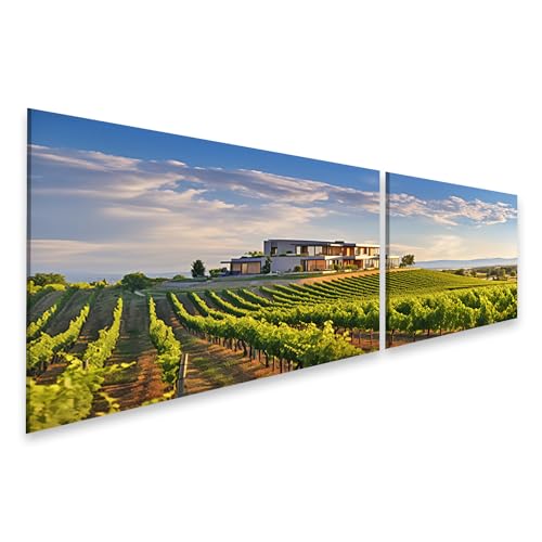 islandburner Cuadro sobre lienzo viñedo paisaje bodega edificio colina imagen de cocina para cocina cuadros murales póster