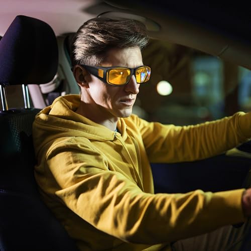 Image of URUMQI Night Vision Driving Glasses Fit Over Eyeglasses for Men Women