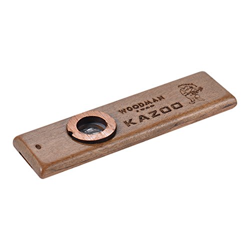 Andoer Instrumento musical Kazoo de madeira Ukulele Guitar Partner Harmônica de madeira com caixa de
