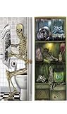 simpático decoración de Halloween nevera y Servicios higiénicos esqueleto hallowen