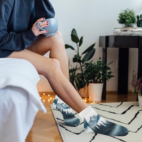 LPAGBCNU Foggy Mountains Lot de 5 paires de chaussettes athlétiques en coton pour homme et femme – vue 7
