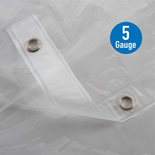 Bath Bliss Waterproof Shower Curtain Liner, 4X’s Splash Guard Suction Cup Leak Protection, 12 Rust Resistant Copper Grommets, 3 Large Magnet Hem, 100% Pvc, 70" X 72", Clear #TOP4