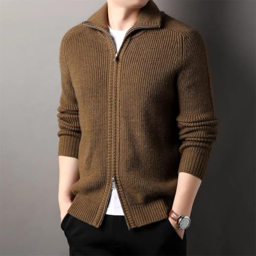 Men's Wool Zipper Cardigan Thickened Sweater Turtleneck Long Sleeve Casual Winter Wool Blend Knitted for Casual Daily Wear2