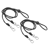 PATIKIL 2 Pezzi Laccetto Da Collo Regolabile 44Cm Con Moschettone Nero