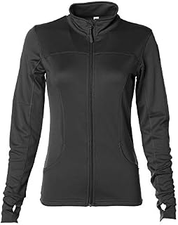 Global Women’s Slim Fit Lightweight Full Zip Yoga Workout Jacket Large Black