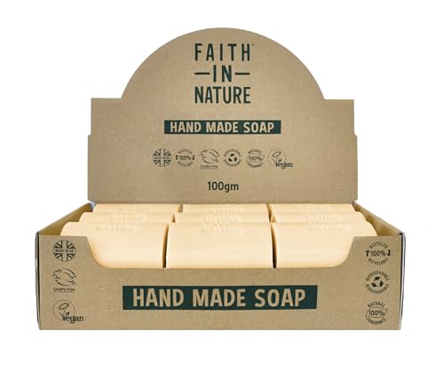 Faith In Nature Natural Orange Hand Soap Bar Box Set, Invigorating, Vegan & Cruelty Free, No SLS or Parabens, 18 x 100g