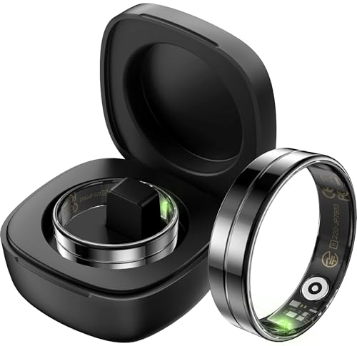 CNBRO Ultra Thin Smart Ring Heart Rate Monitor Sleep Tracker Gesture Control Fitness Tracker Blood Pressure Step Counter Pedometer Waterproof Health Smart Rings for Men Women Anillo inteligente