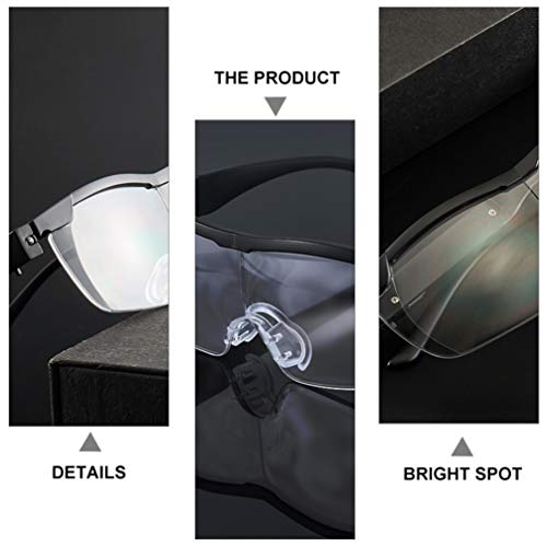 EXCEART Visão Lupa Óculos Led Óculos de Leitura Luz Usb Recarregável Anti- Lente Azul para Baixa Vis