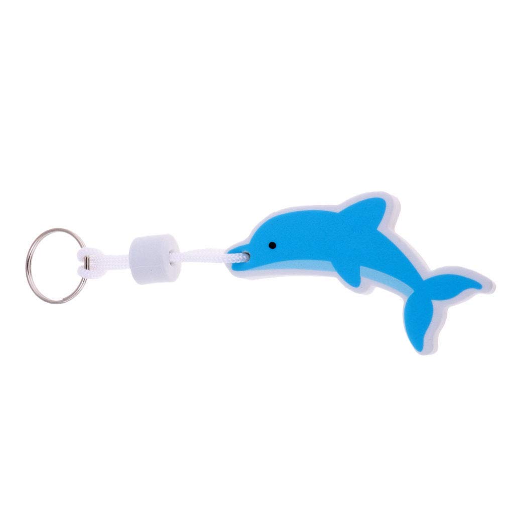 Inzopo Floating Key Ring Water Sports Keyring Key Chain - Multi Pattern & Color Dolphin as described, Blue, Dolphin