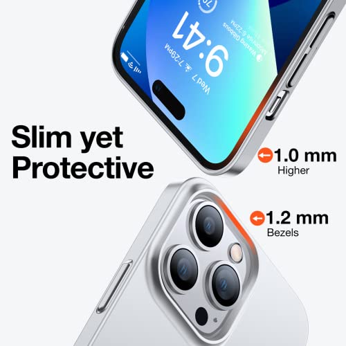 Torras Slim Fit Designed For Iphone 14 Pro Max Case 6.7 Inch, Ultra-Thin 14 Pro Max Case 2022, Lightweight Hard Pc Cover Phone Cases For Iphone 14 Pro Max Phone Case Silver, Originfit #TOP3