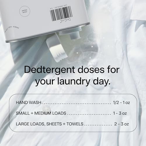 Image of DedCool, Liquid Laundry Detergent, Xtra Milk, Up to 60 Washes, 32 fl oz | Luxurious scent, stain-removing formula infused with natural essential oils, non-toxic