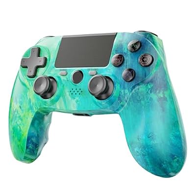 citnh Wireless Controller for PS4,compatible with ps4/slim/pro and windows pc 6-Axis Gyro/Multi Touch Pad/3.5mm Audio Jack/800mAh Battery and Speaker (Aurora Green)