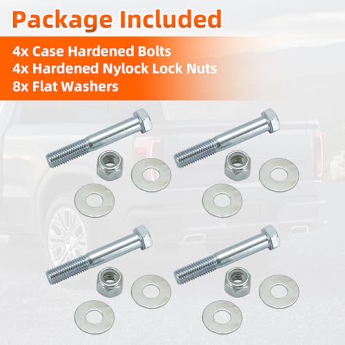 AUTOVIC Rear Shock Bolt Kit Upper & Lower Hardened Bolts Nuts for 1999 2020 Chevy Silverado GMC Sierra 1500 2500 3500 Grade 8.8, Fits 4x4 & 2wd by AUTOVIC - Used condition - Image 6