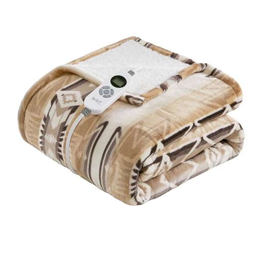 Woolrich Plush Sherpa Electric Blanket 50x60 Aztec Cozy Layer Warm