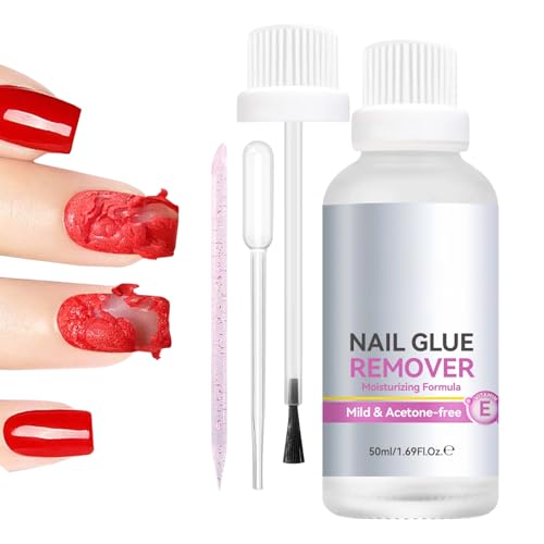 Dissolvant de Colle à Ongles - 50 Ml Accessoire Manucure Adoucissement Rapide,Enlève-Colle pour Ongles à Coller,Pour Voyage Fête Intérieur École Copine Épouse Amie Sœur Fille