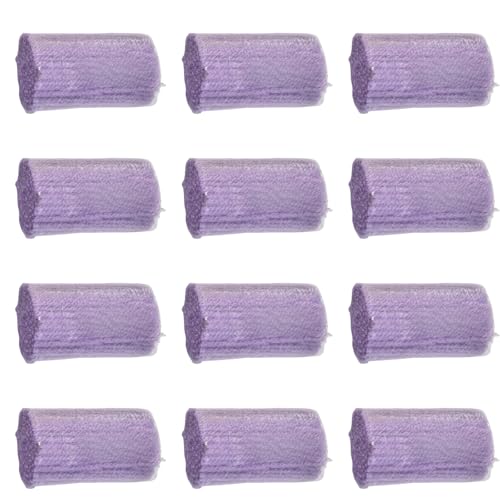 Image of Yglnden 12 Rolls Latch Hook Kit Colorful Yarn Bundles Cut Rug DIY Latch Hook for Handmake Craft Sewing Knitting for Adults (Purple #19)